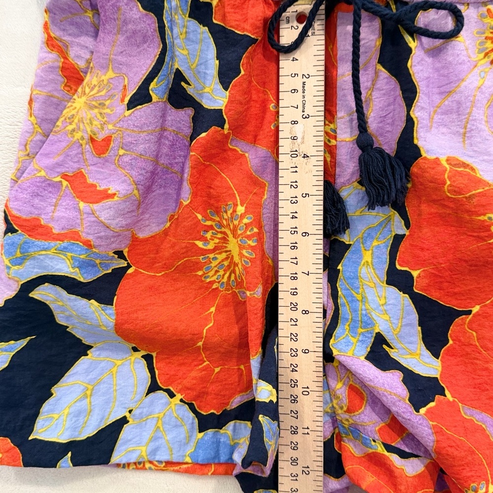 LOFT Petite Floral Romper MP Multicolor Tie Waist Adjustable Spaghetti Straps - Picture 7 of 10